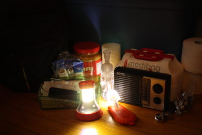 Emergency supply kit with LED Lights